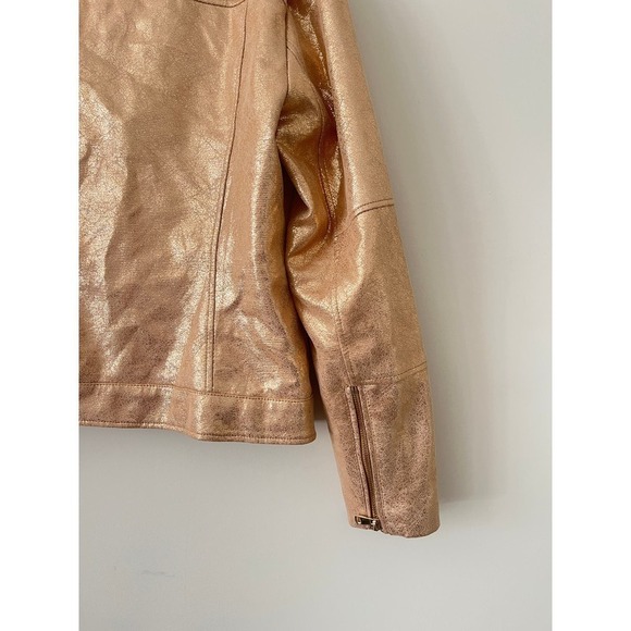 V Cristina Metallic Gold Leather Jacket - Picture 9 of 11